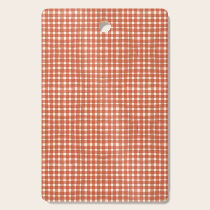 Red White Gingham Check Cutting Board Gallery Image 1