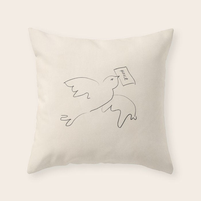 peace bird Throw Pillow Gallery Image 6