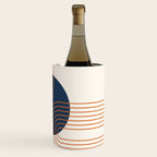 Mid Century Modern Geometric 162 Sun Rainbow abstract in Navy Blue Orange Wine Chiller Gallery Image 3