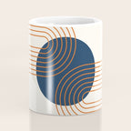 Mid Century Modern Geometric 162 Sun Rainbow abstract in Navy Blue Orange Coffee Mug Gallery Image 4
