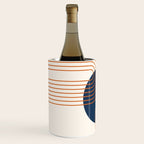 Mid Century Modern Geometric 162 Sun Rainbow abstract in Navy Blue Orange Wine Chiller Gallery Image 2