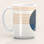 Mid Century Modern Geometric 162 Sun Rainbow abstract in Navy Blue Orange Coffee Mug Gallery Image 3