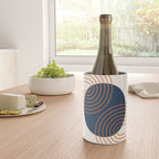 Mid Century Modern Geometric 162 Sun Rainbow abstract in Navy Blue Orange Wine Chiller Gallery Image 4
