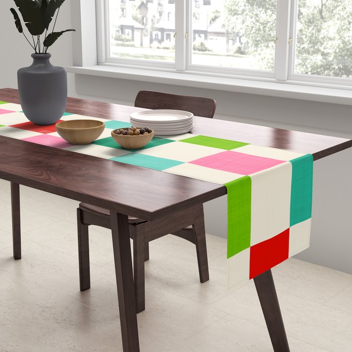 Retro Holiday chequered board pattern - candy Table Runner Gallery Image 2