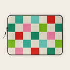 Retro Holiday chequered board pattern - candy Laptop Sleeve Gallery Image 1