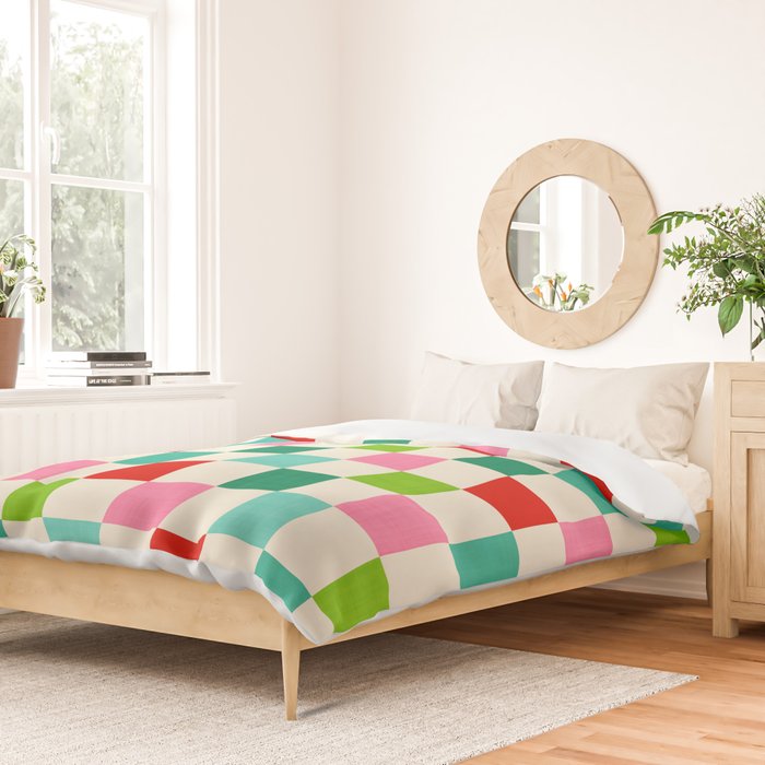 Retro Holiday chequered board pattern - candy Duvet Cover Gallery Image 2