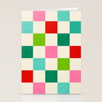 Retro Holiday chequered board pattern - candy Stationery Card Gallery Image 2