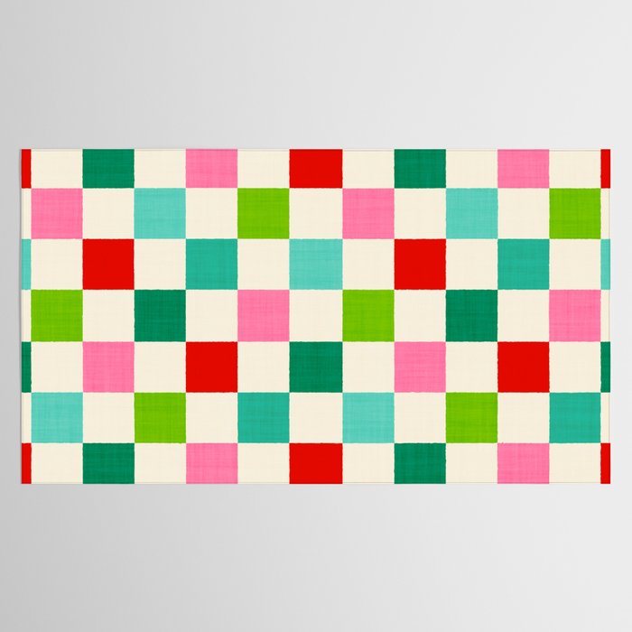 Retro Holiday chequered board pattern - candy Tablecloth Gallery Image 2