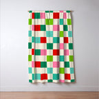 Retro Holiday chequered board pattern - candy Window Curtain Gallery Image 3