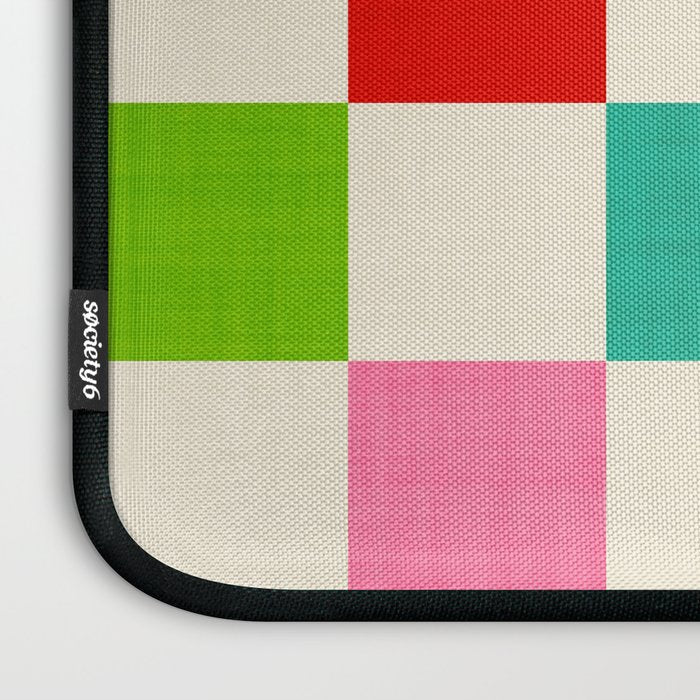 Retro Holiday chequered board pattern - candy Laptop Sleeve Gallery Image 3