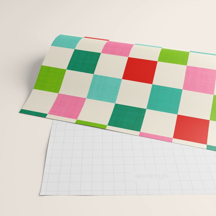 Retro Holiday chequered board pattern - candy Wrapping Paper Gallery Image 2