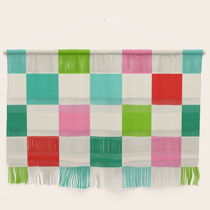 Retro Holiday chequered board pattern - candy Wall Hanging Gallery Image 1