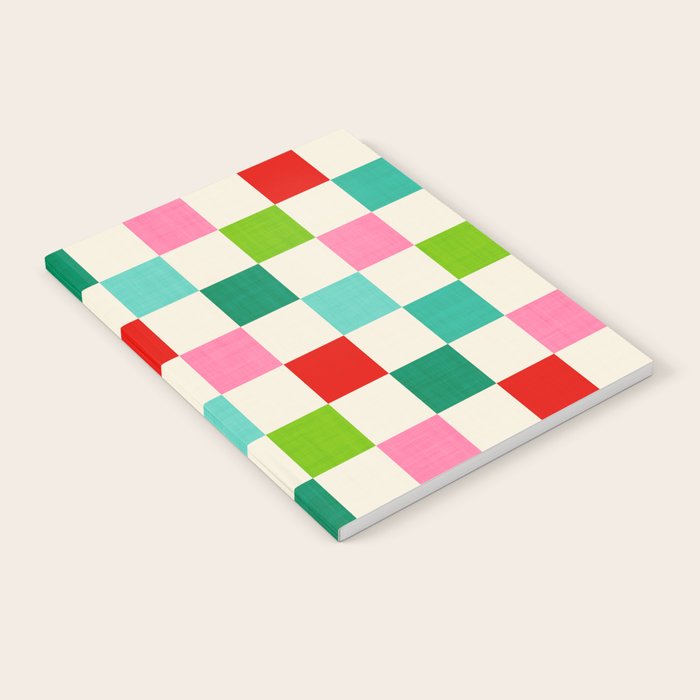 Retro Holiday chequered board pattern - candy Notebook Gallery Image 1