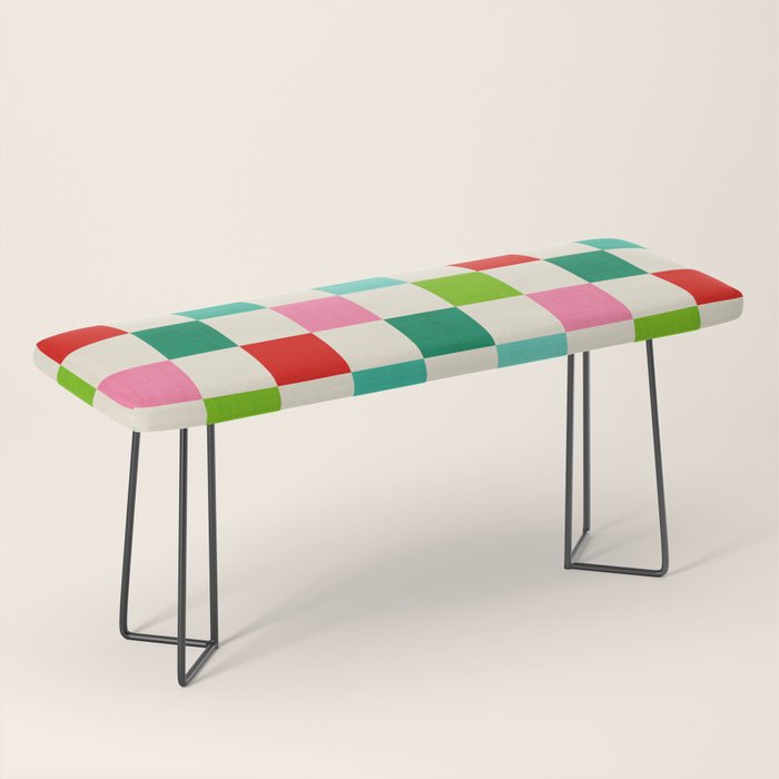 Retro Holiday chequered board pattern - candy Bench Gallery Image 1