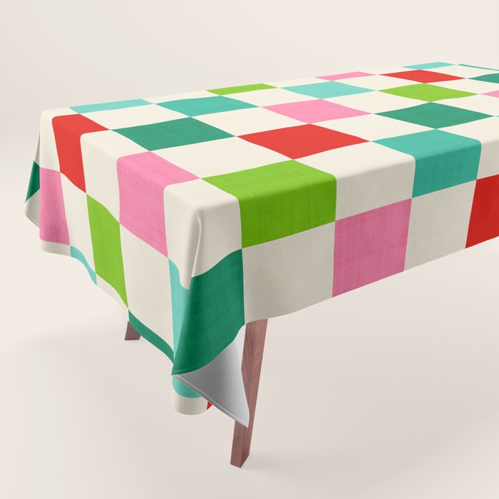 Retro Holiday chequered board pattern - candy Tablecloth Gallery Image 1