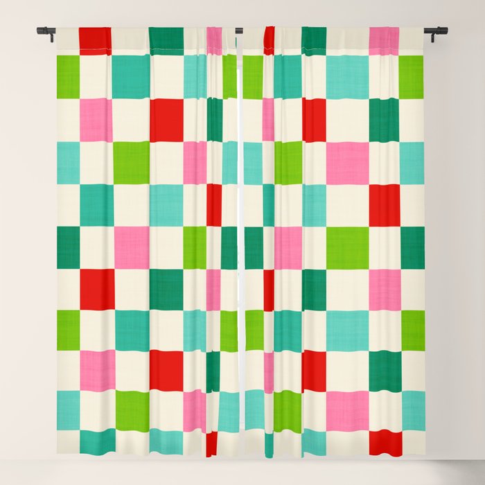 Retro Holiday chequered board pattern - candy Window Curtain Gallery Image 5