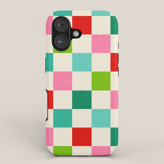 Retro Holiday chequered board pattern - candy iPhone Case Gallery Image 1
