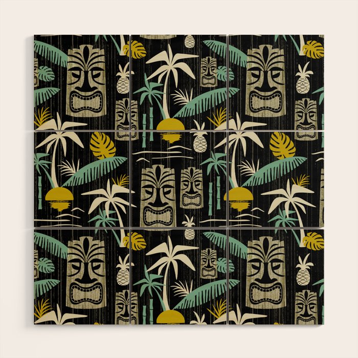 Island Tiki - Black Wood Wall Art Gallery Image 1