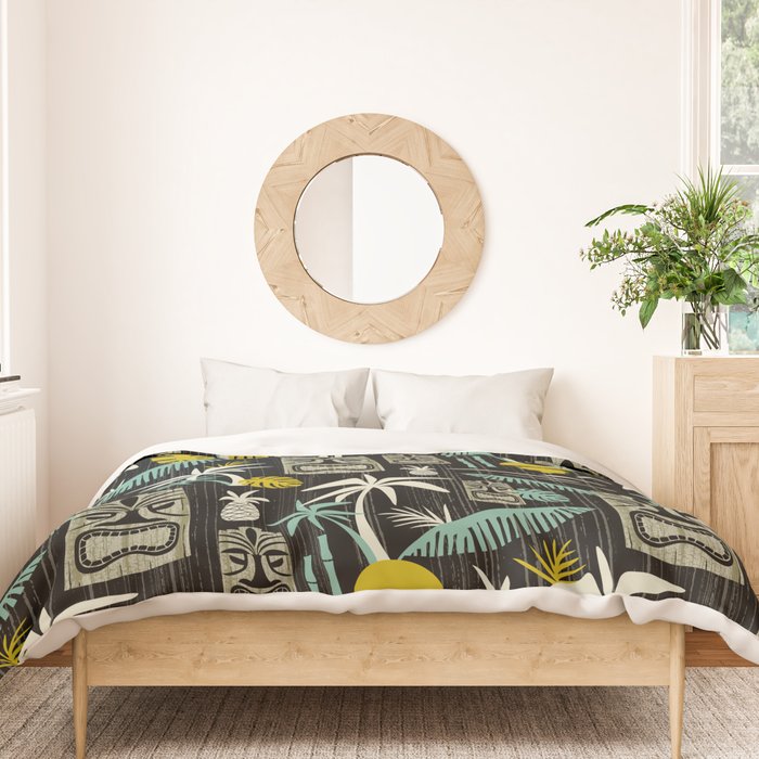 Island Tiki - Black Duvet Cover Gallery Image 3
