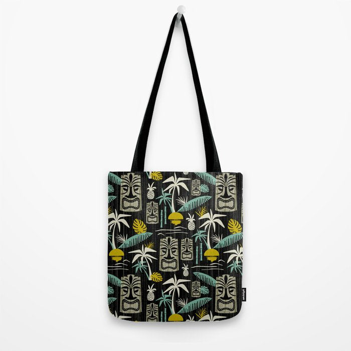 Island Tiki - Black Tote Bag Gallery Image 2