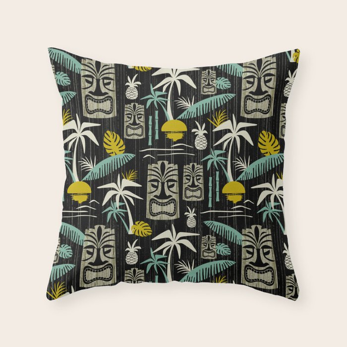 Island Tiki - Black Throw Pillow Gallery Image 6