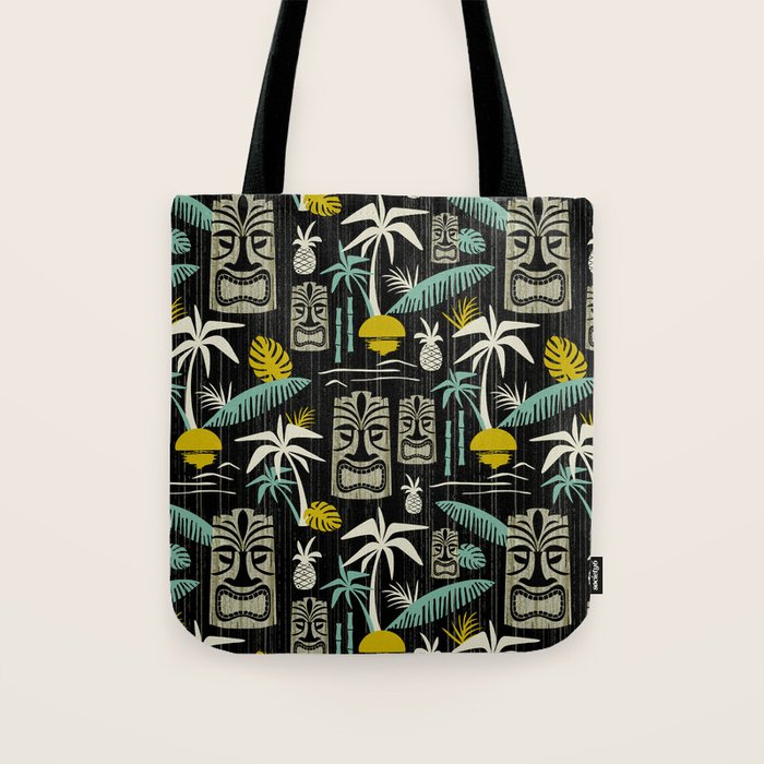 Island Tiki - Black Tote Bag Gallery Image 1