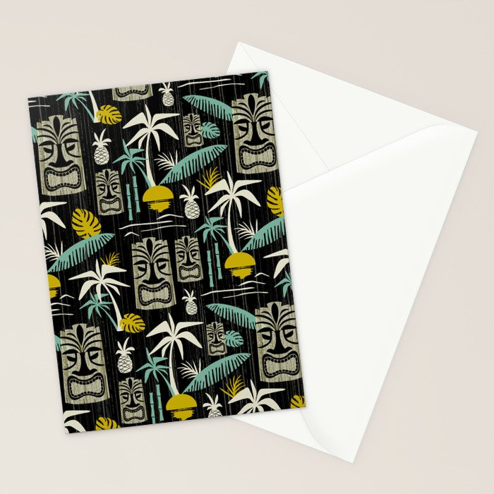 Island Tiki - Black Stationery Card Gallery Image 2