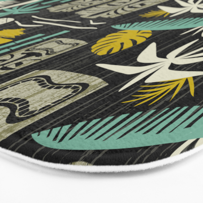 Island Tiki - Black Bath Mat Gallery Image 3
