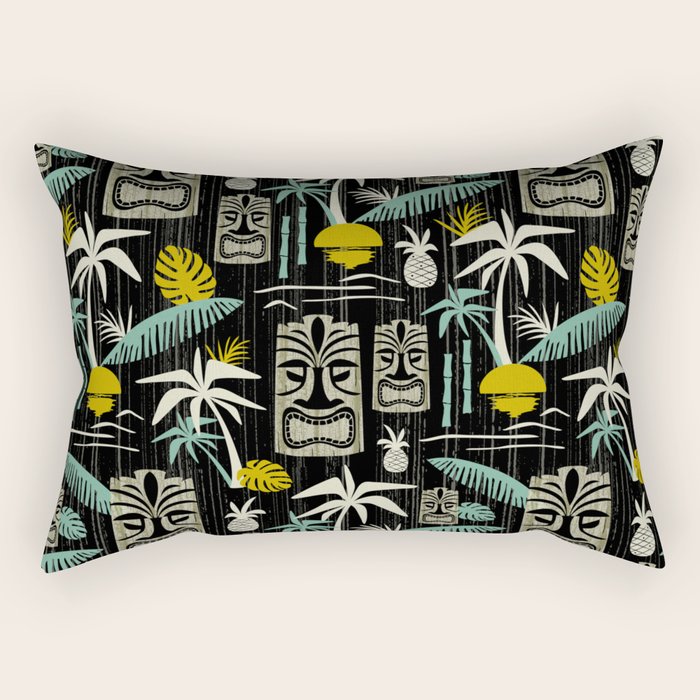 Island Tiki - Black Rectangular Pillow Gallery Image 2