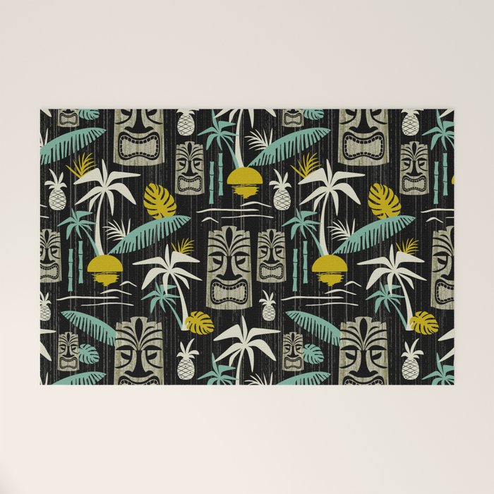 Island Tiki - Black Welcome Mat Gallery Image 1