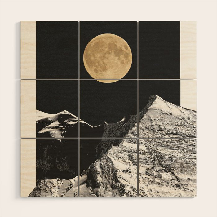golden moon Wood Wall Art Gallery Image 1