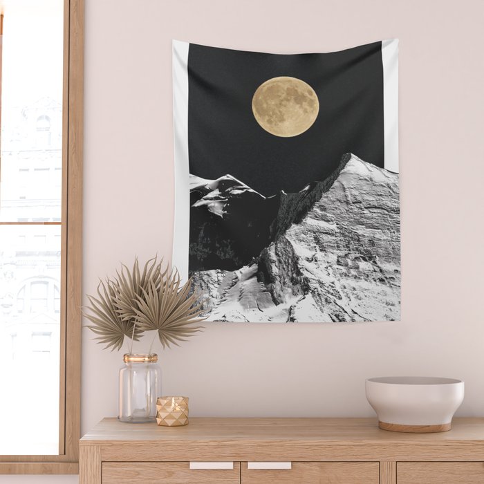 golden moon Wall Tapestry Gallery Image 2