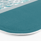 Festive, Floral, Color Block, Teal, Turquoise, Gray Bath Mat Gallery Image 3