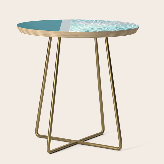 Festive, Floral, Color Block, Teal, Turquoise, Gray Side Table Gallery Image 1