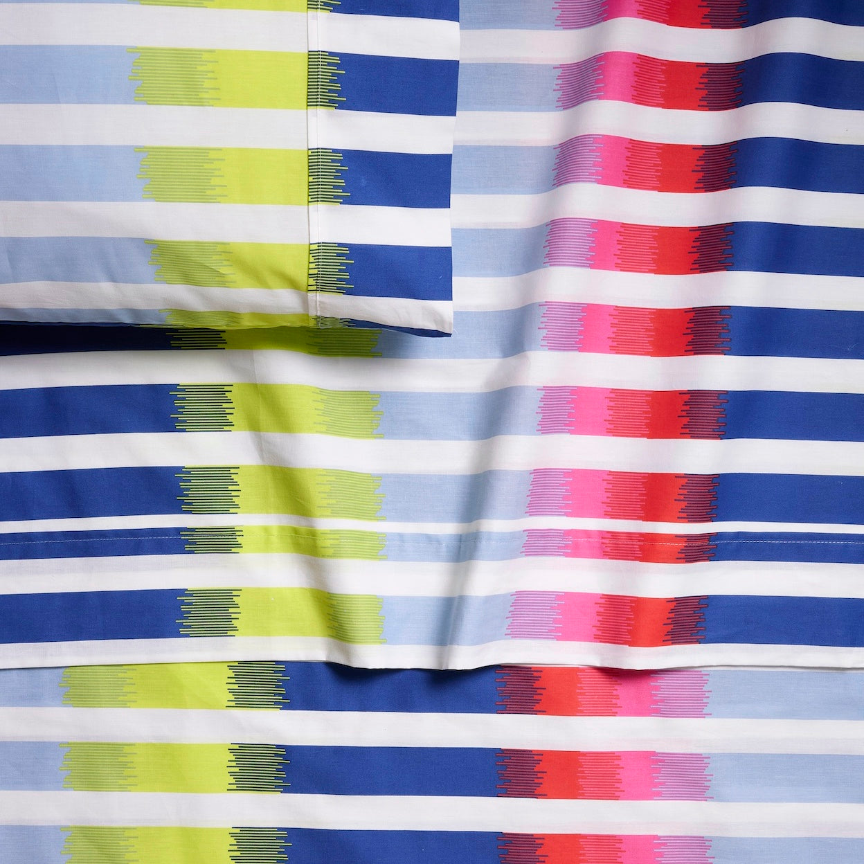 Abstract Ikat Brushed Cotton Sheet Set