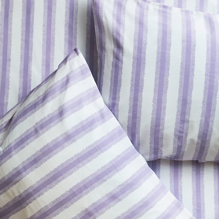 Feathered Stripes Brushed Cotton Duvet Cover Set