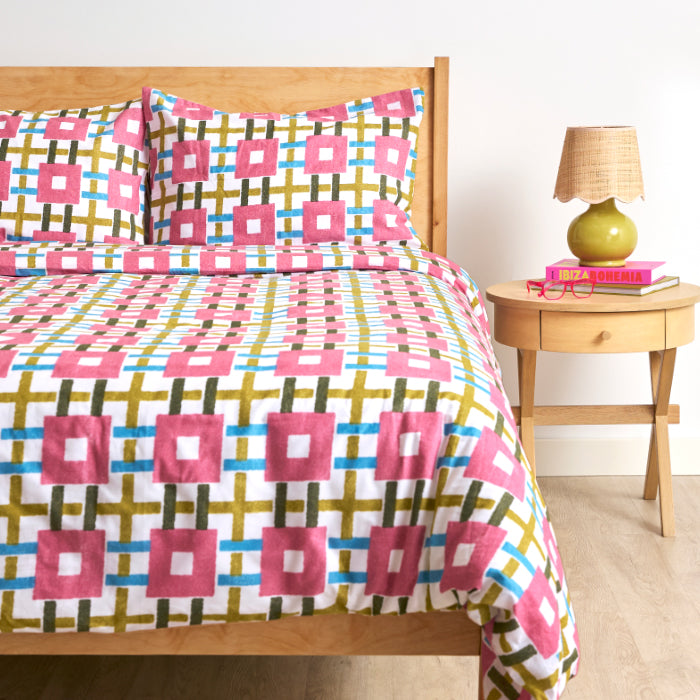 Playful Patchwork Brushed Cotton Duvet Cover Set