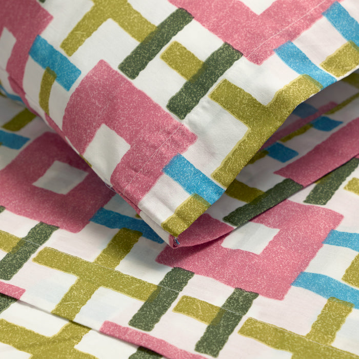 Playful Patchwork Brushed Cotton Sheet Set
