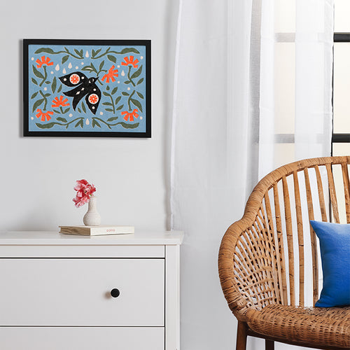 Swallow In The Rain Framed Poster