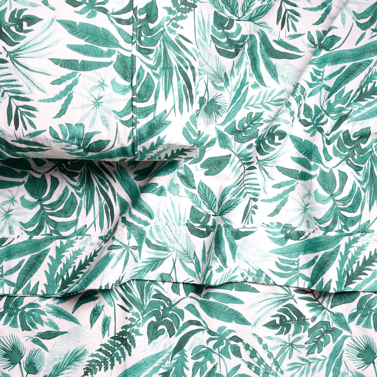 Tropical Palm Brushed Cotton Sheet Set