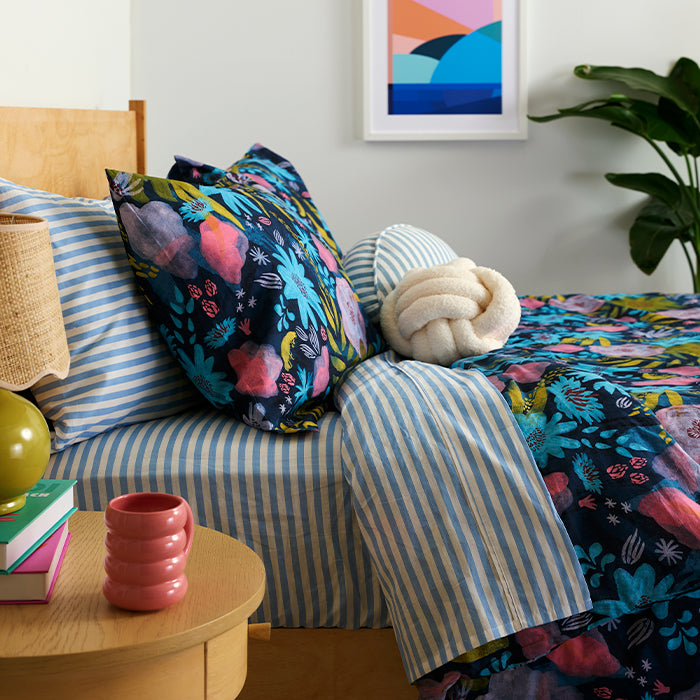 Twilight Flora Brushed Cotton Duvet Cover Set