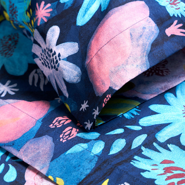 Twilight Flora Brushed Cotton Sheet Set