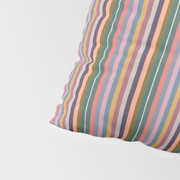 Muted Color Stripes of Joy Pillow Sham Gallery Image 4