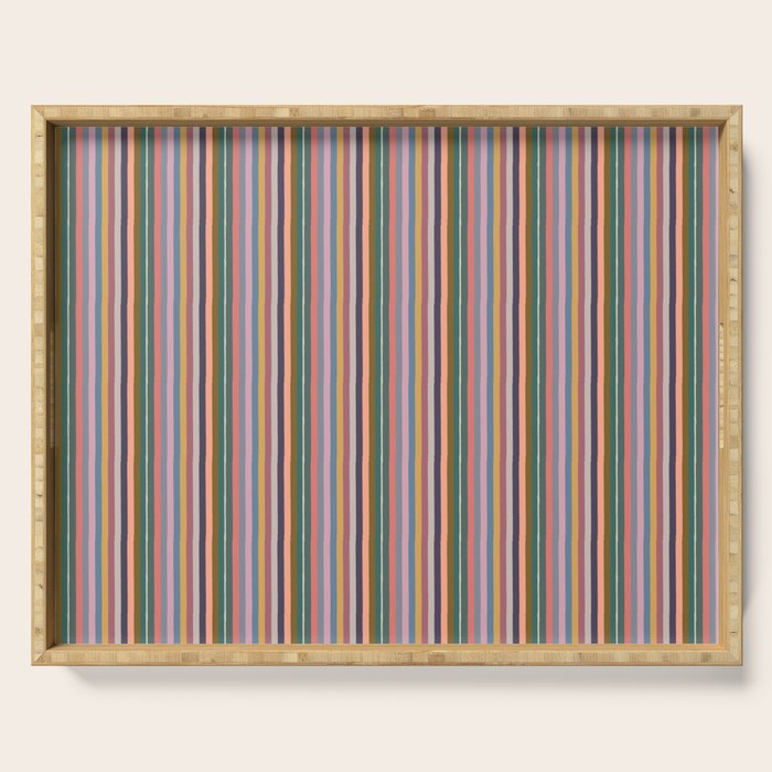 Muted Color Stripes of Joy Serving Tray Gallery Image 1