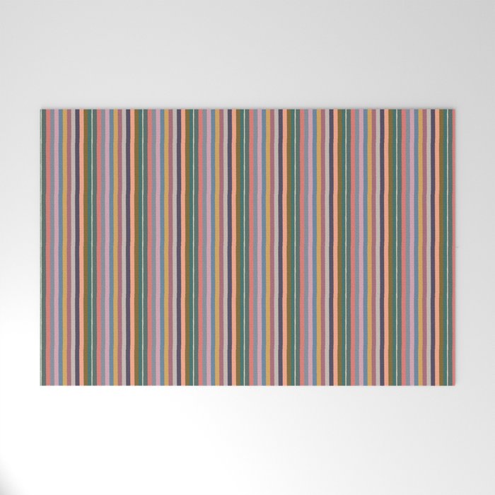 Muted Color Stripes of Joy Welcome Mat Gallery Image 1
