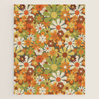70's Retro Flowers Print Jigsaw Puzzle Gallery Image 1
