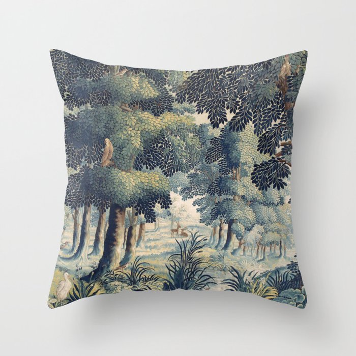 Antique 17th Century Verdure Flemish Tapestry Throw Pillow Gallery Image 6