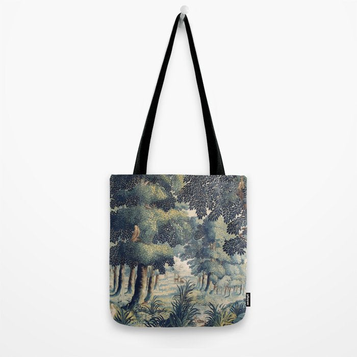 Antique 17th Century Verdure Flemish Tapestry Tote Bag Gallery Image 2