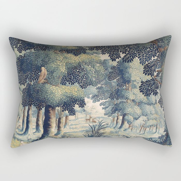 Antique 17th Century Verdure Flemish Tapestry Rectangular Pillow Gallery Image 1