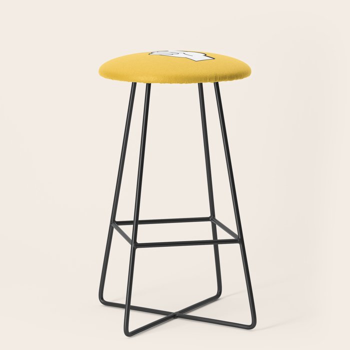 Peace Sign yellow Stool Gallery Image 1